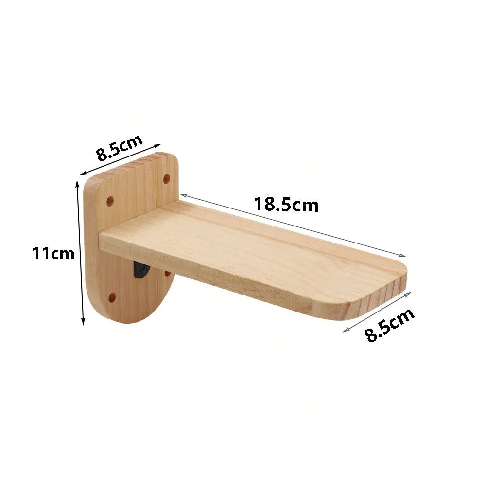 Cat Wall Climbing Shelf with Ladder, Scratching Post, and Hiding House - Pet Furniture Accessory for Cats