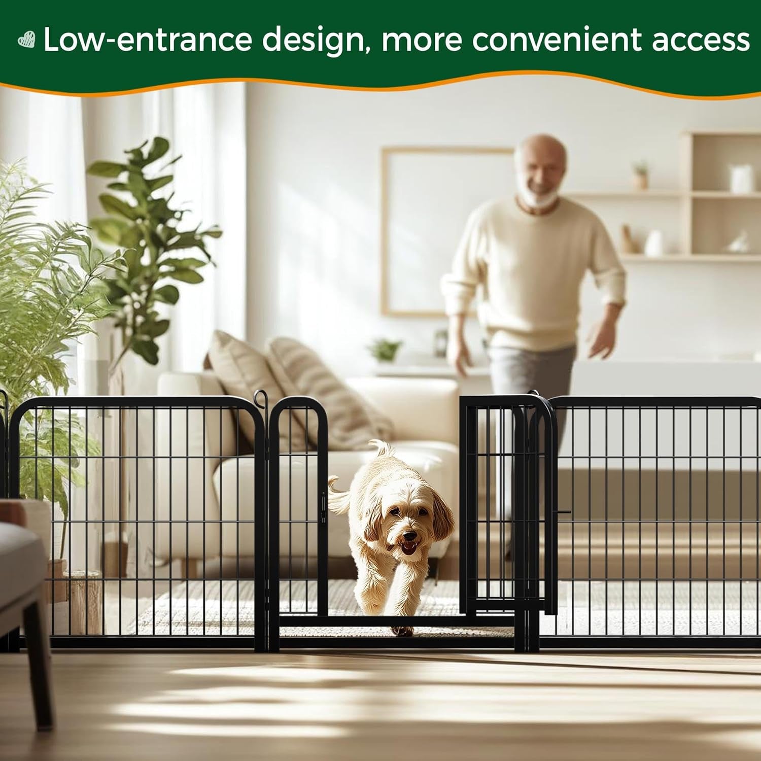 Outdoor Dog Playpen - 24 Inch Heavy-Duty 16-Panel Metal Exercise Pen for Indoor and Outdoor Use, Ideal for RV Camping, Yard, and Garden