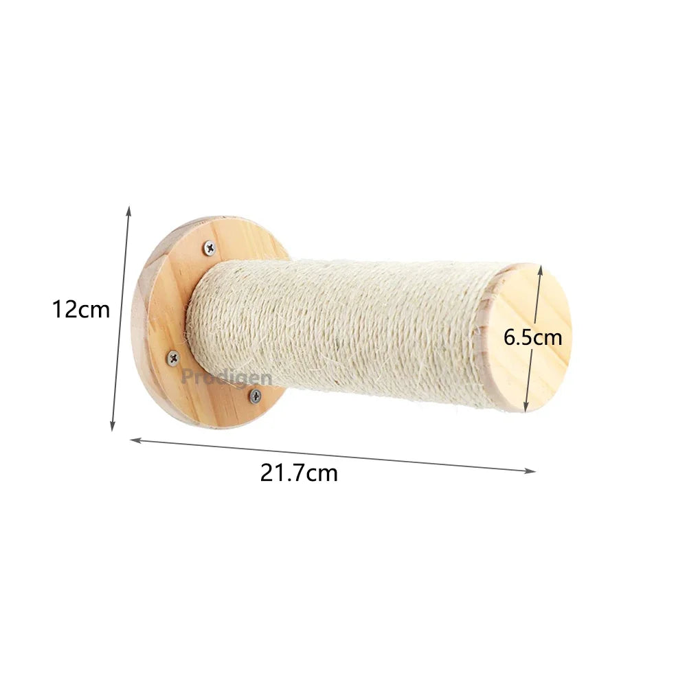 Cat Wall Climbing Shelf with Ladder, Scratching Post, and Hiding House - Pet Furniture Accessory for Cats