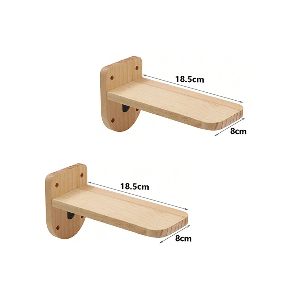 Cat Wall Climbing Shelf with Ladder, Scratching Post, and Hiding House - Pet Furniture Accessory for Cats