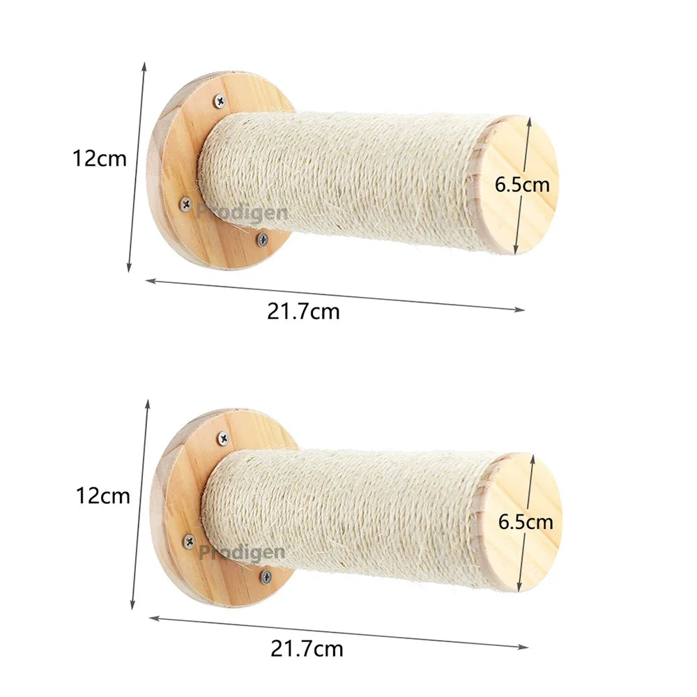Cat Wall Climbing Shelf with Ladder, Scratching Post, and Hiding House - Pet Furniture Accessory for Cats