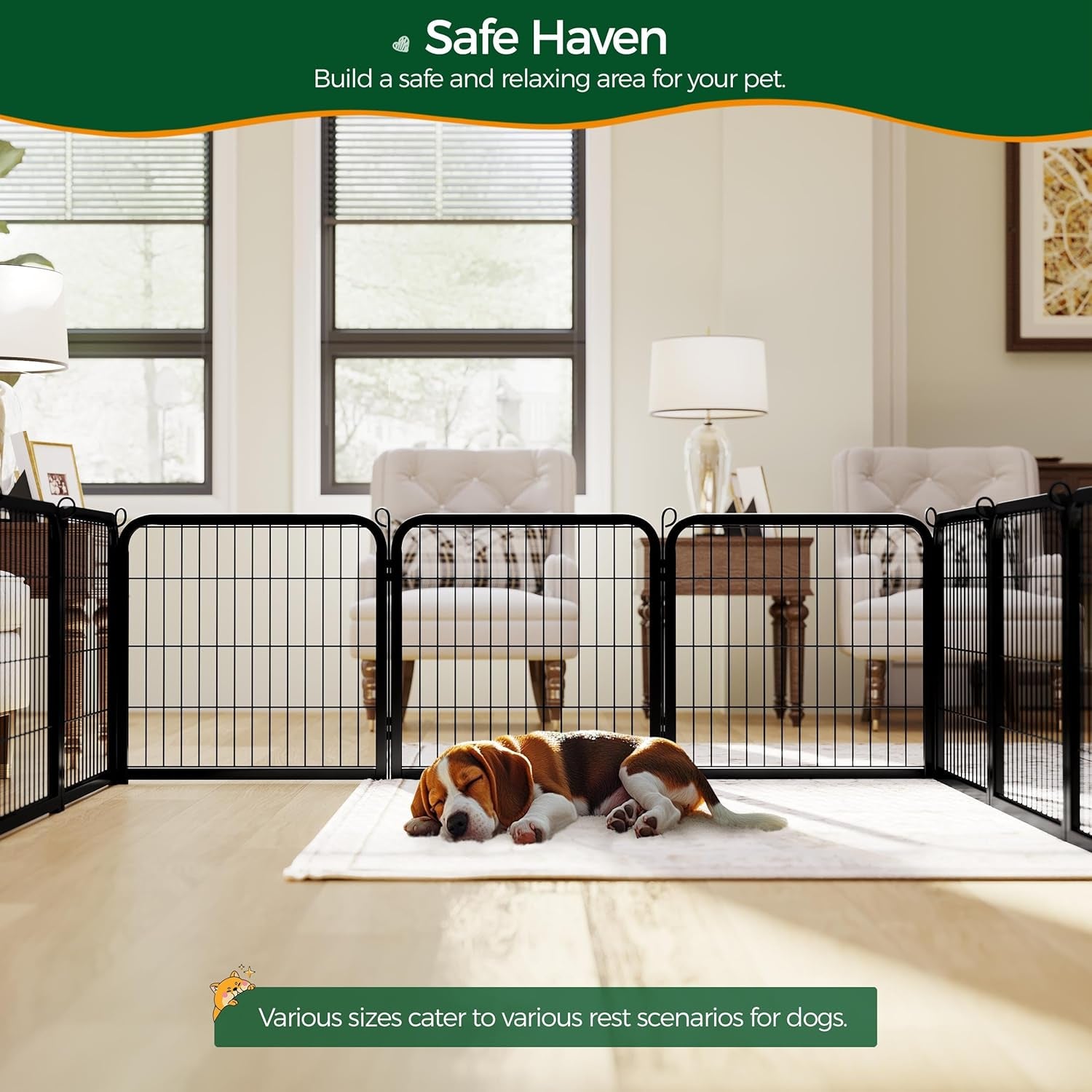Outdoor Dog Playpen - 24 Inch Heavy-Duty 16-Panel Metal Exercise Pen for Indoor and Outdoor Use, Ideal for RV Camping, Yard, and Garden