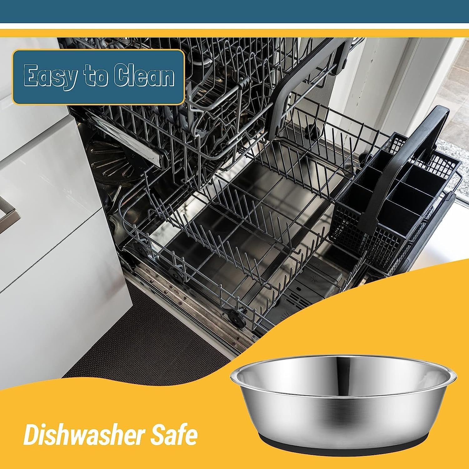 Premium Lightweight Stainless Steel Cat Bowls - 3 Cup Capacity, Set of 2