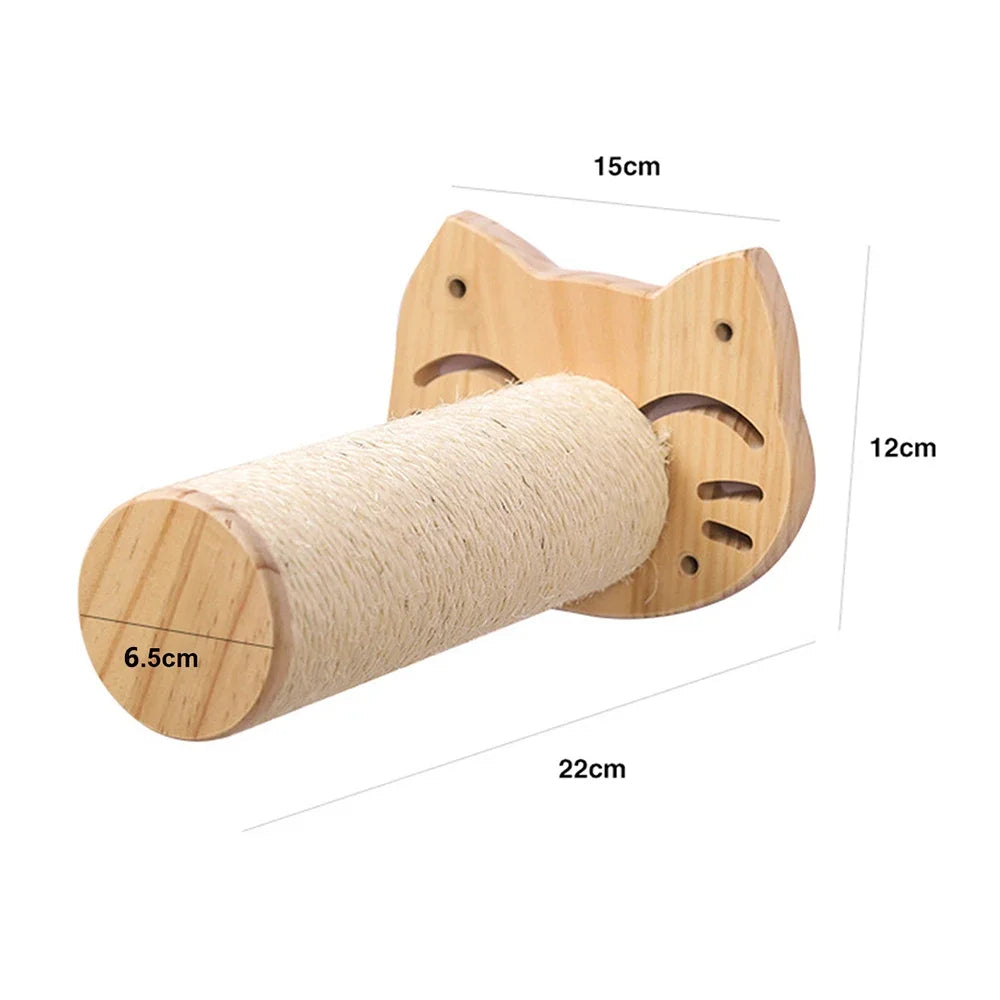 Cat Wall Climbing Shelf with Ladder, Scratching Post, and Hiding House - Pet Furniture Accessory for Cats