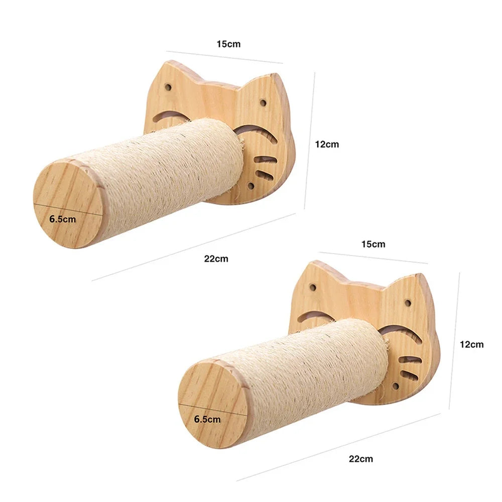 Cat Wall Climbing Shelf with Ladder, Scratching Post, and Hiding House - Pet Furniture Accessory for Cats