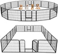 Outdoor Dog Playpen - 24 Inch Heavy-Duty 16-Panel Metal Exercise Pen for Indoor and Outdoor Use, Ideal for RV Camping, Yard, and Garden