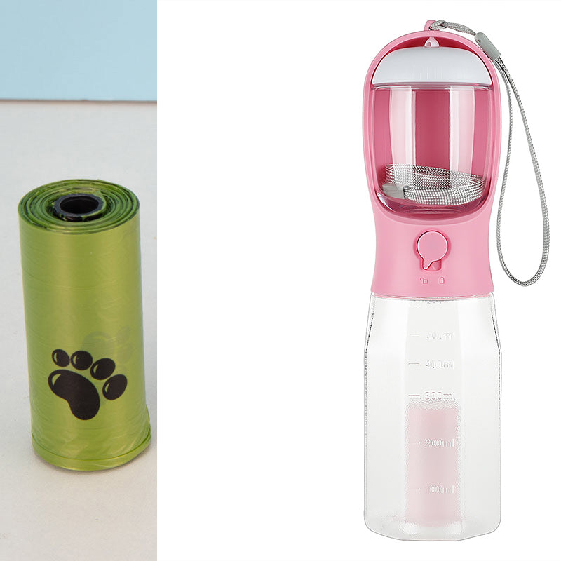 Multifunctional 3-in-1 Portable Pet Water Bottle and Food Feeder with Leak-Proof Design for Dogs and Cats